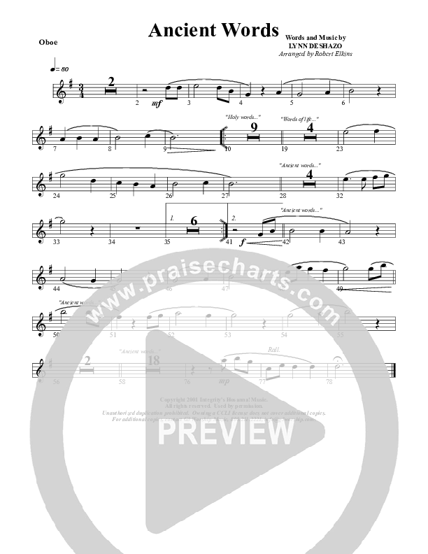 Ancient Words Oboe (G3 Worship)
