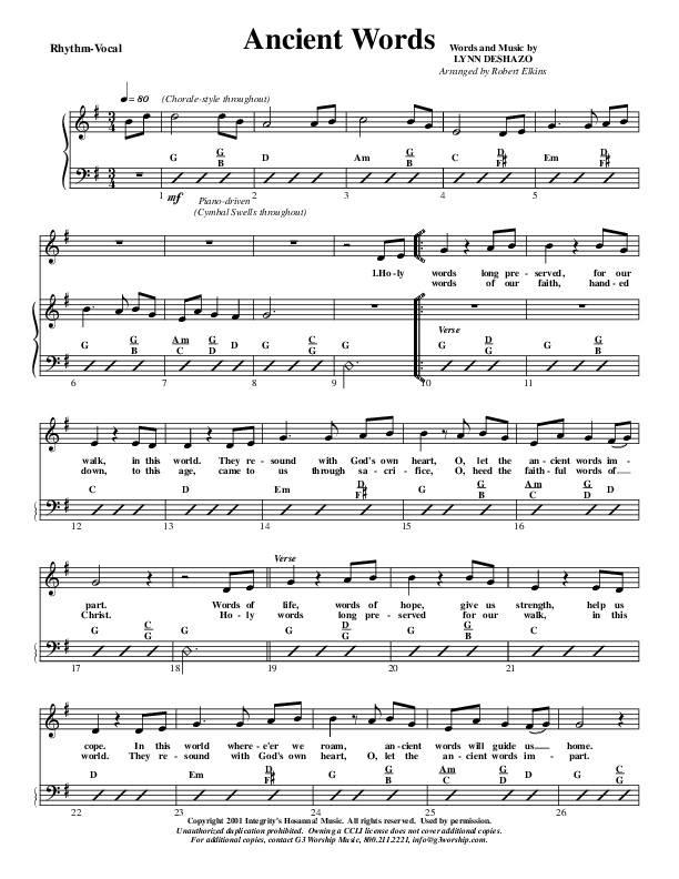 Ancient Words Rhythm/Vocal (G3 Worship)