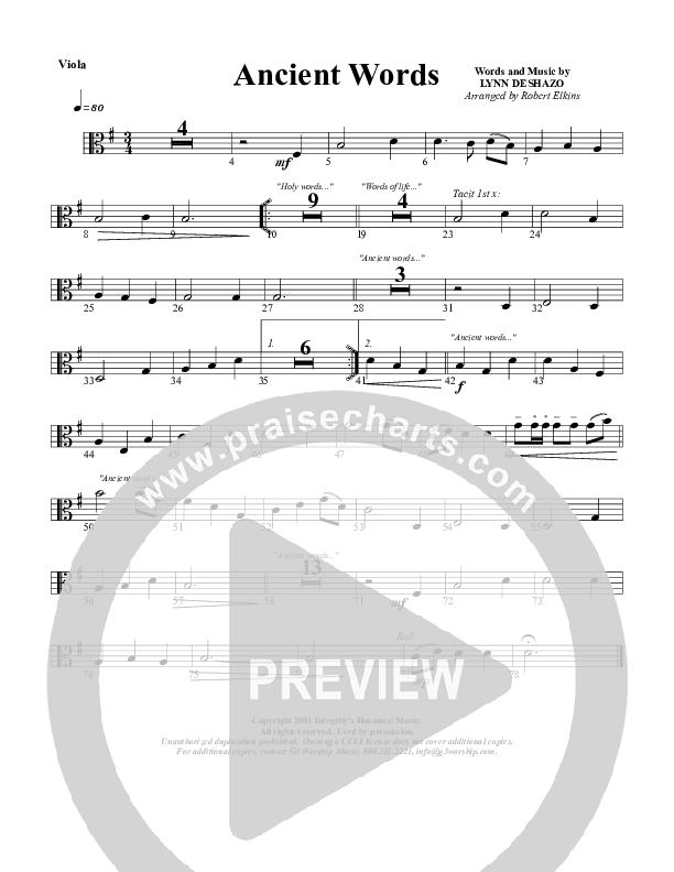 Ancient Words Viola (G3 Worship)