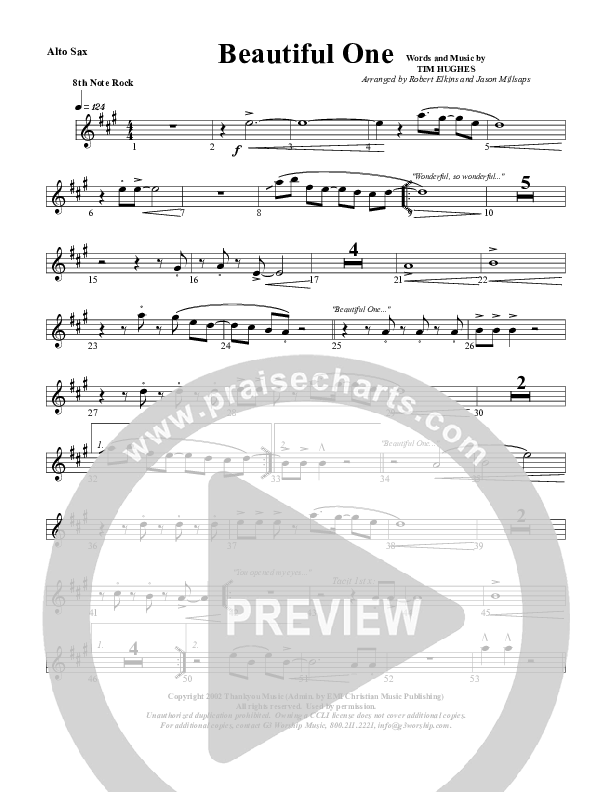 Beautiful One Alto Sax (G3 Worship)