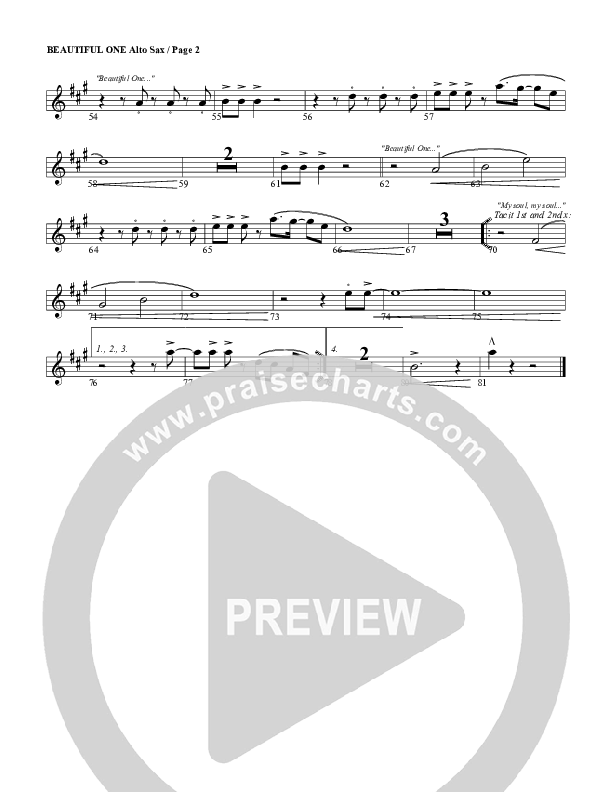 Beautiful One Alto Sax (G3 Worship)