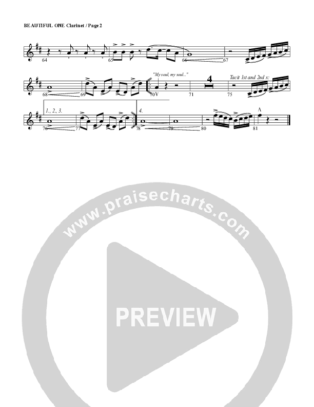 Beautiful One Clarinet (G3 Worship)