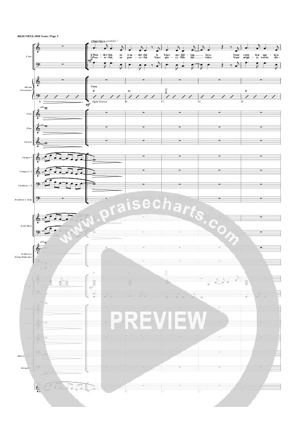 Beautiful One Conductor's Score (G3 Worship)