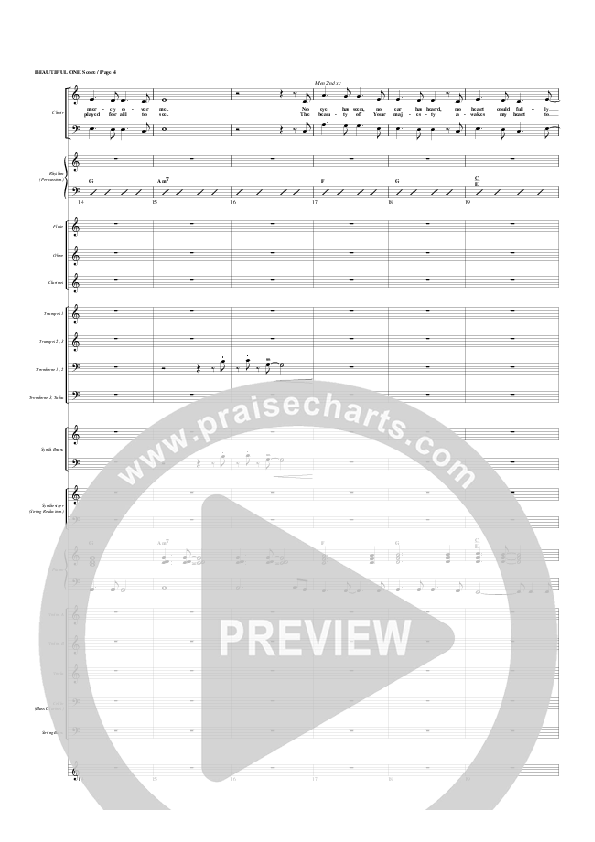 Beautiful One Conductor's Score (G3 Worship)