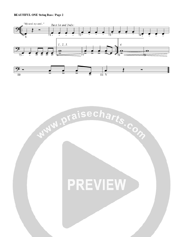 Beautiful One Double Bass (G3 Worship)