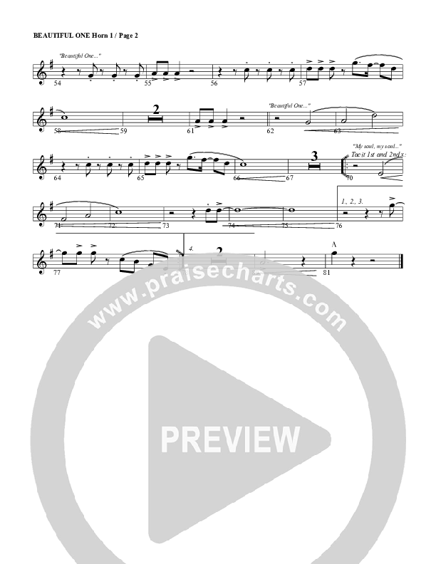 Beautiful One French Horn 1 (G3 Worship)