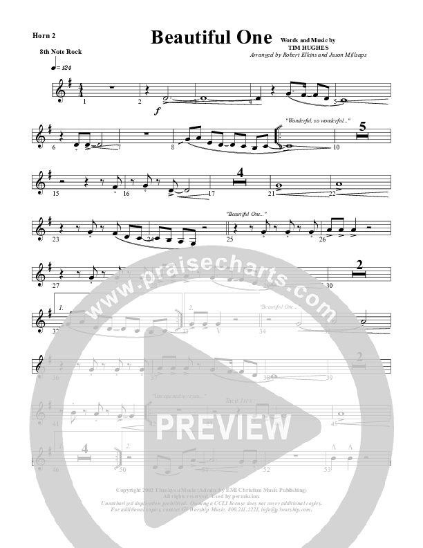 Beautiful One French Horn 2 (G3 Worship)