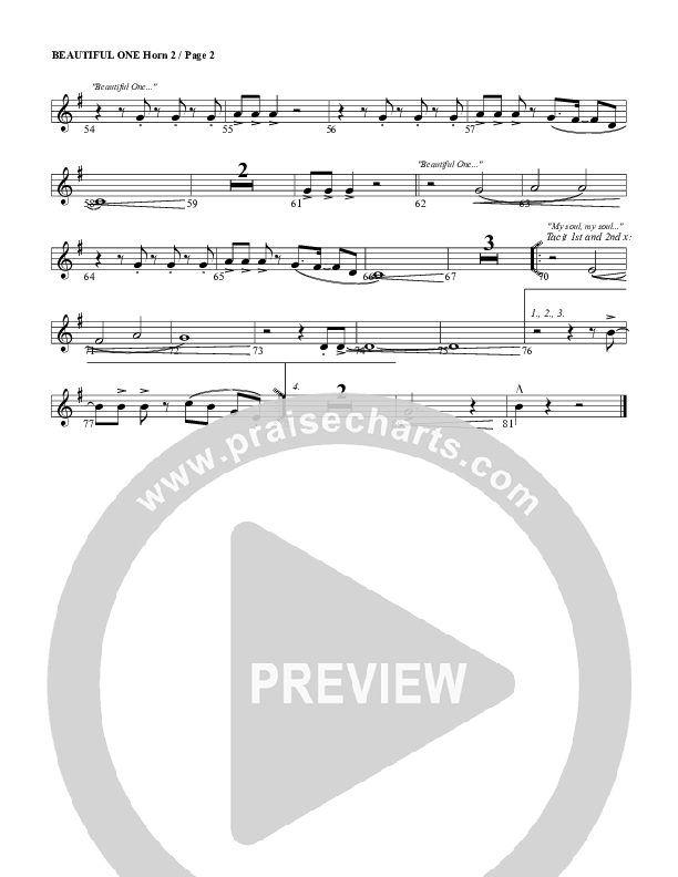 Beautiful One French Horn 2 (G3 Worship)