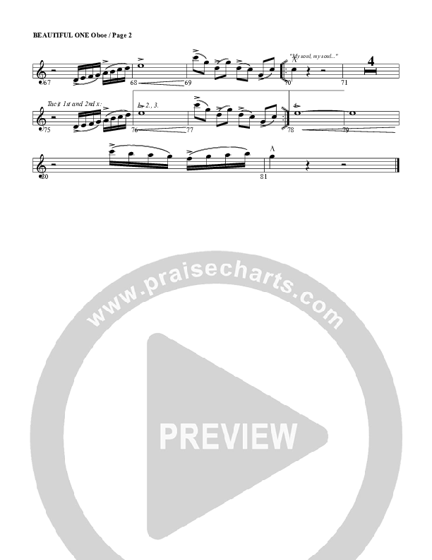 Beautiful One Oboe (G3 Worship)