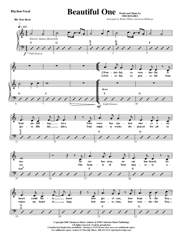 Beautiful One Rhythm/Vocal (G3 Worship)