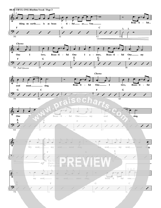 Beautiful One Rhythm/Vocal (G3 Worship)