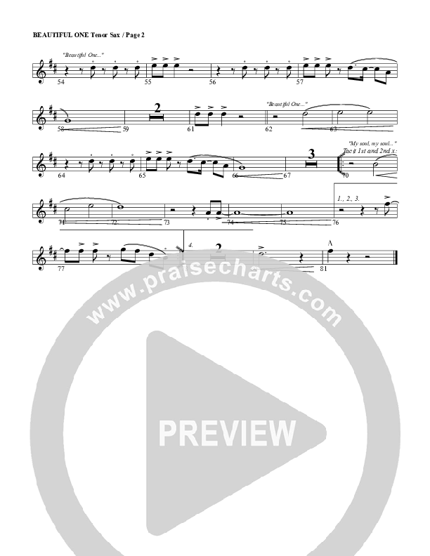 Beautiful One Tenor Sax 2 (G3 Worship)