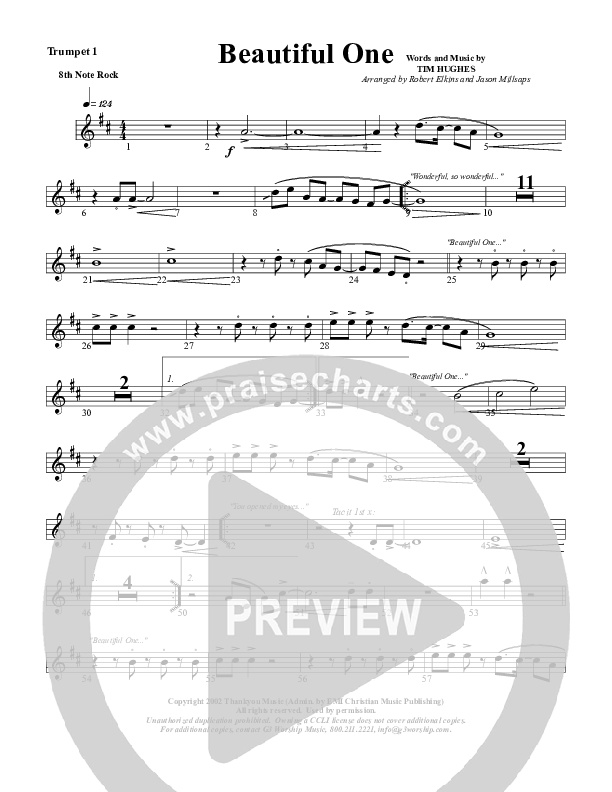 Beautiful One Trumpet 1 (G3 Worship)