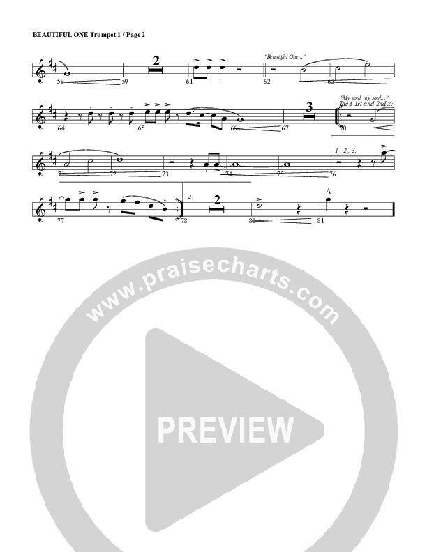 Beautiful One Trumpet 1 (G3 Worship)