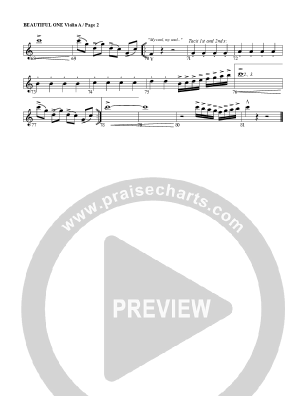 Beautiful One Violin 1 (G3 Worship)