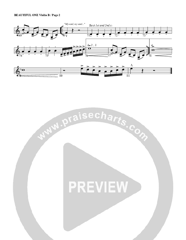Beautiful One Violin 2 (G3 Worship)