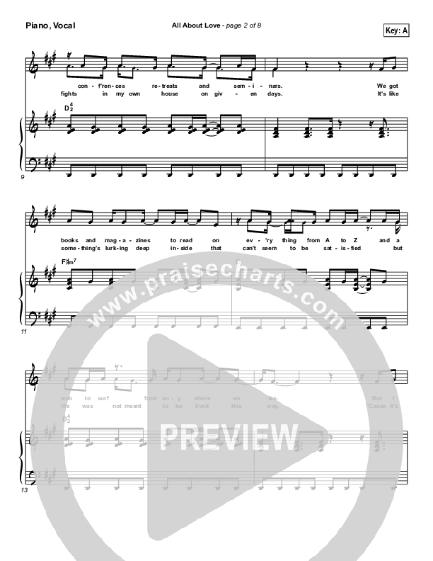 All About Love Lead & Piano (Steven Curtis Chapman)