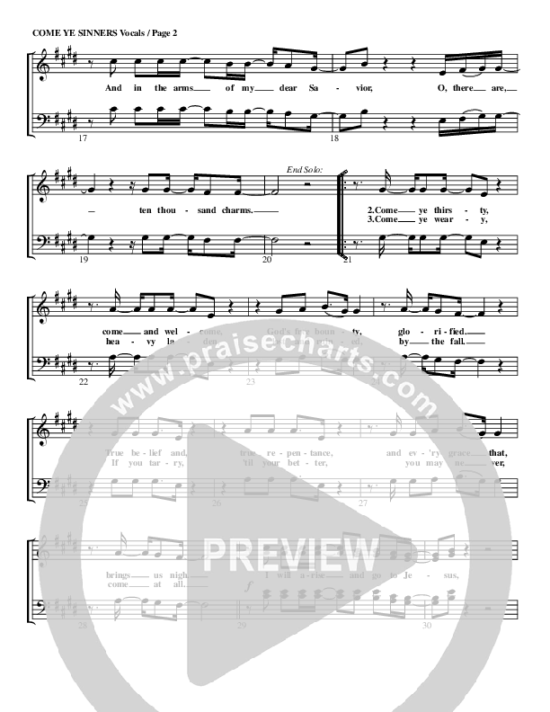 Come Ye Sinners Choir Sheet (G3 Worship)