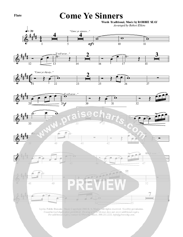 Come Ye Sinners Flute (G3 Worship)