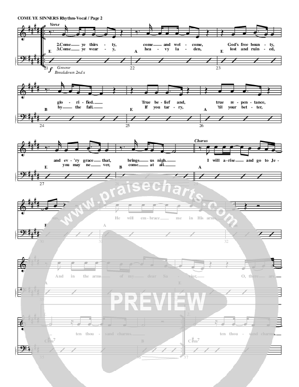 Come Ye Sinners Rhythm/Vocal (G3 Worship)