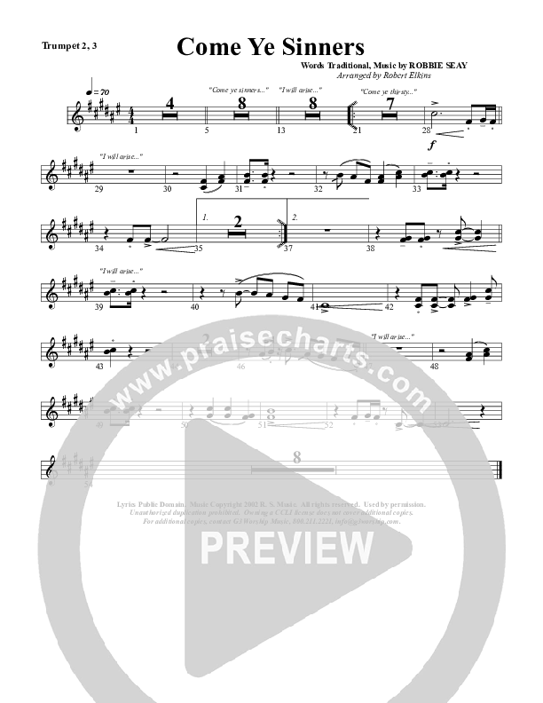 Come Ye Sinners Trumpet 2/3 (G3 Worship)