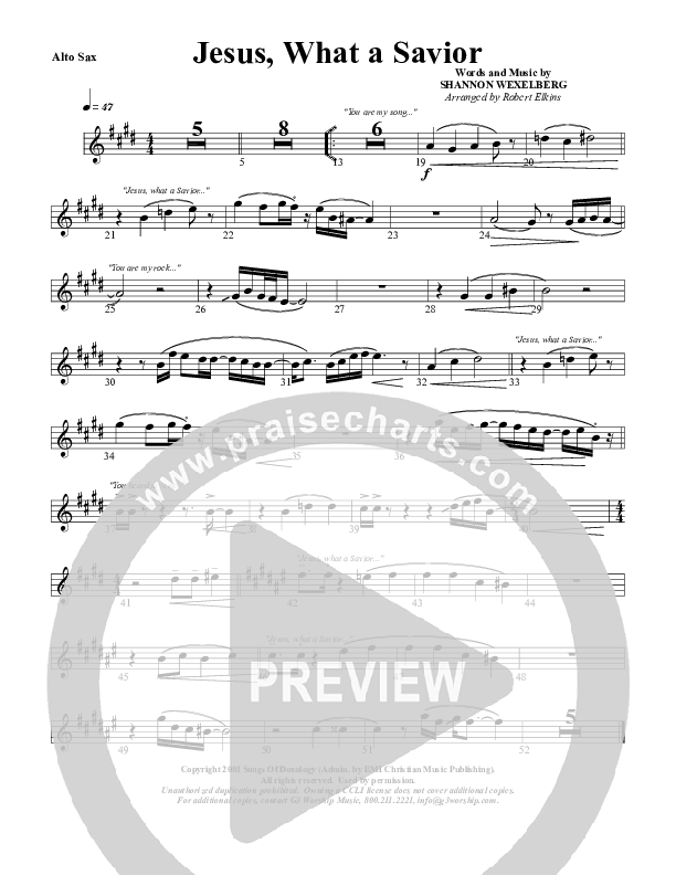Jesus What A Savior Alto Sax (G3 Worship)