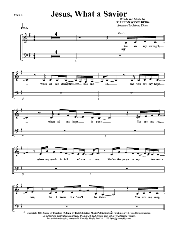 Jesus What A Savior Choir Sheet (G3 Worship)