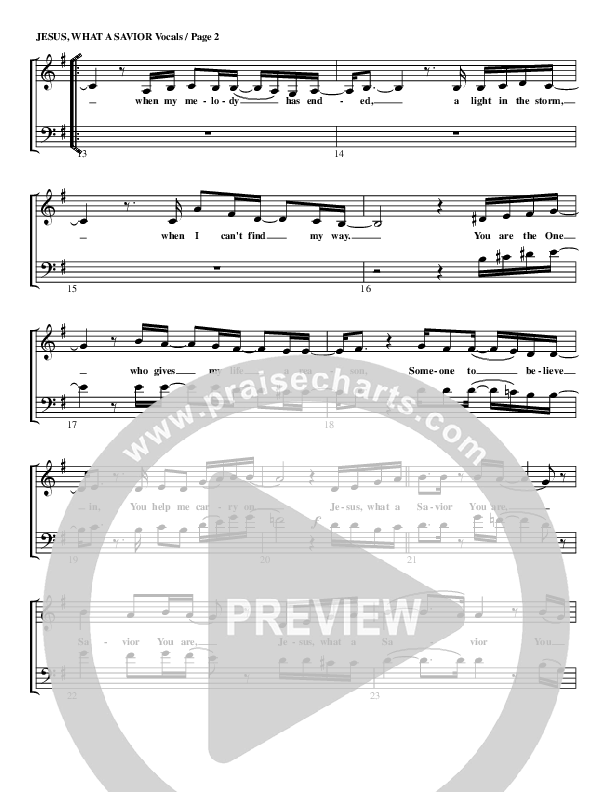 Jesus What A Savior Lead Sheet (G3 Worship)