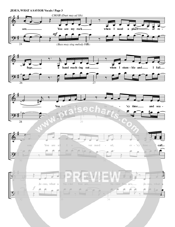 Jesus What A Savior Lead Sheet (G3 Worship)