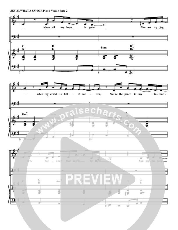 Jesus What A Savior Piano/Vocal (G3 Worship)