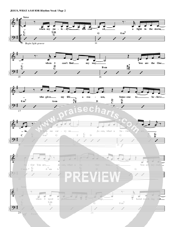 Jesus What A Savior Rhythm/Vocal (G3 Worship)