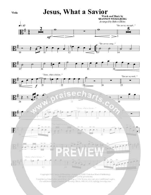 Jesus What A Savior Viola (G3 Worship)