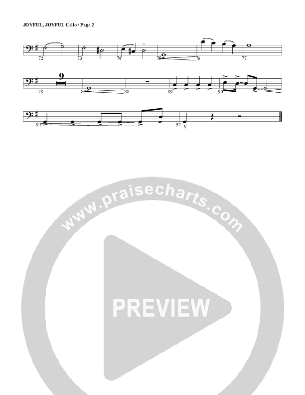 Joyful Joyful We Adore Thee Cello (G3 Worship)