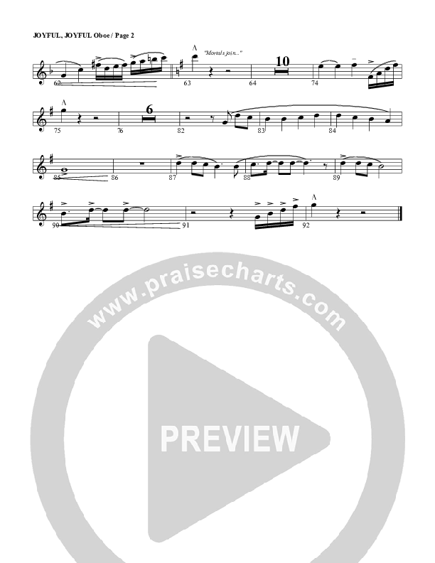 Joyful Joyful We Adore Thee Oboe (G3 Worship)