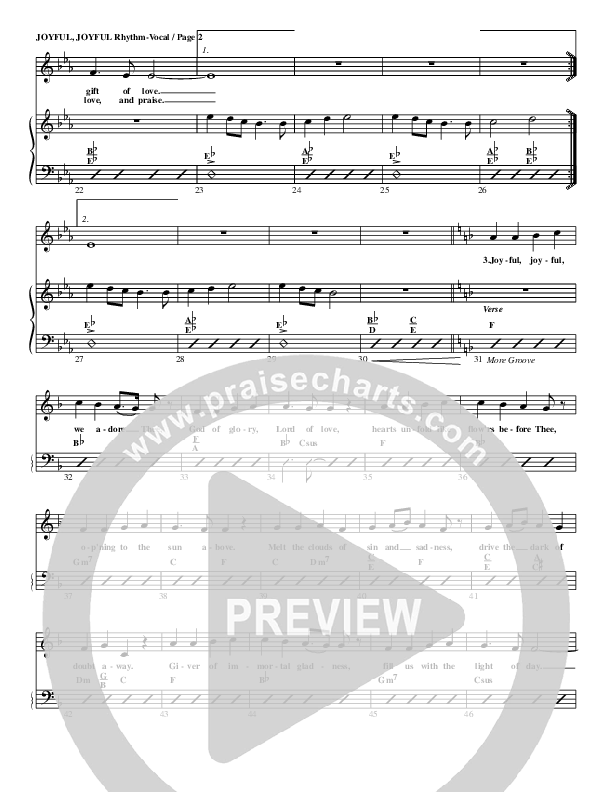 Joyful Joyful We Adore Thee Rhythm/Vocal (G3 Worship)