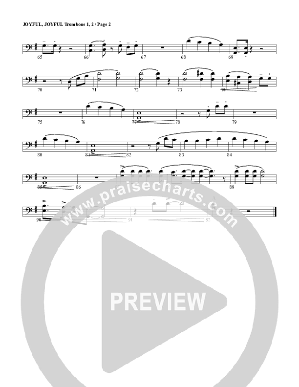 Joyful Joyful We Adore Thee Trombone 1/2 (G3 Worship)