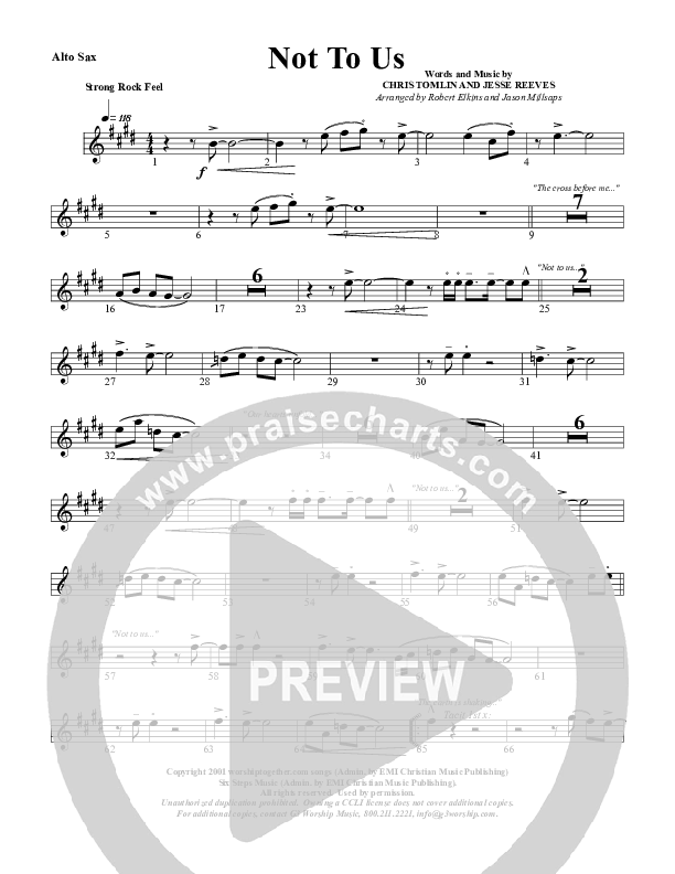 Not To Us Alto Sax (G3 Worship)
