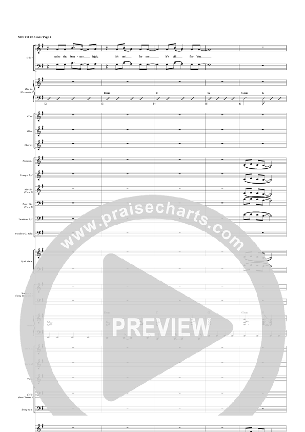 Not To Us Conductor's Score (G3 Worship)