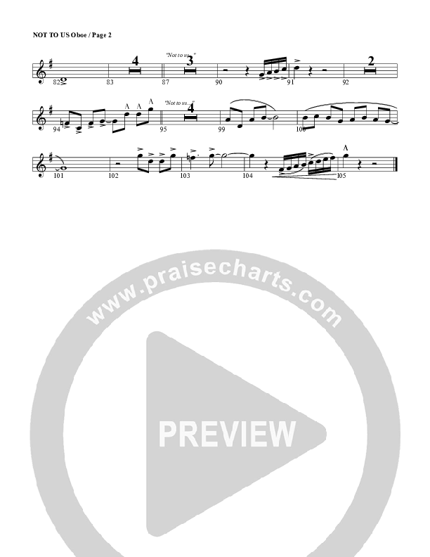 Not To Us Oboe (G3 Worship)