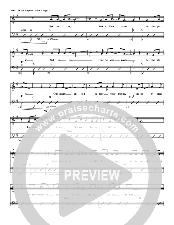 Not To Us Rhythm/Vocal (G3 Worship)