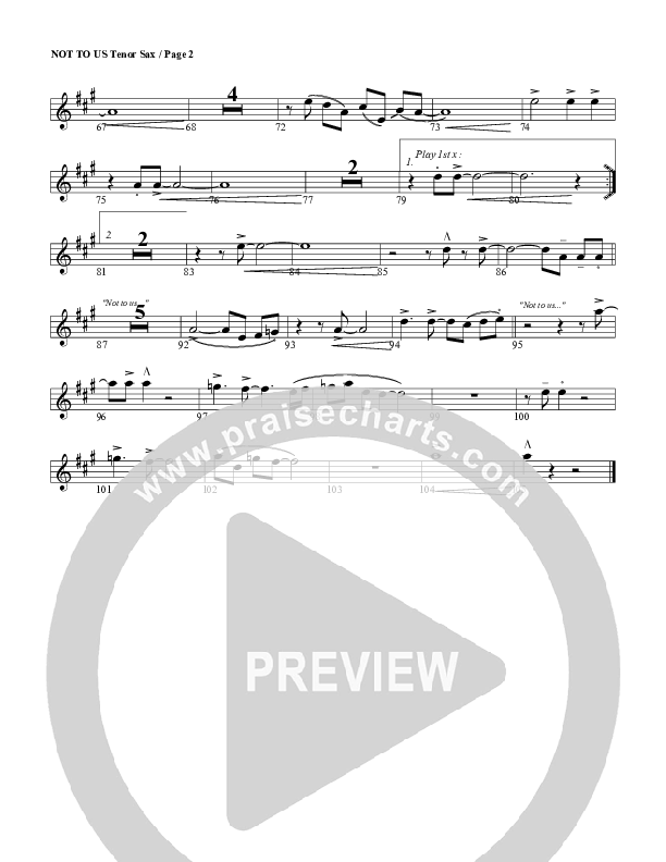 Not To Us Tenor Sax 2 (G3 Worship)