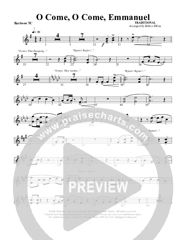 O Come O Come Emmanuel Baritone TC (G3 Worship)