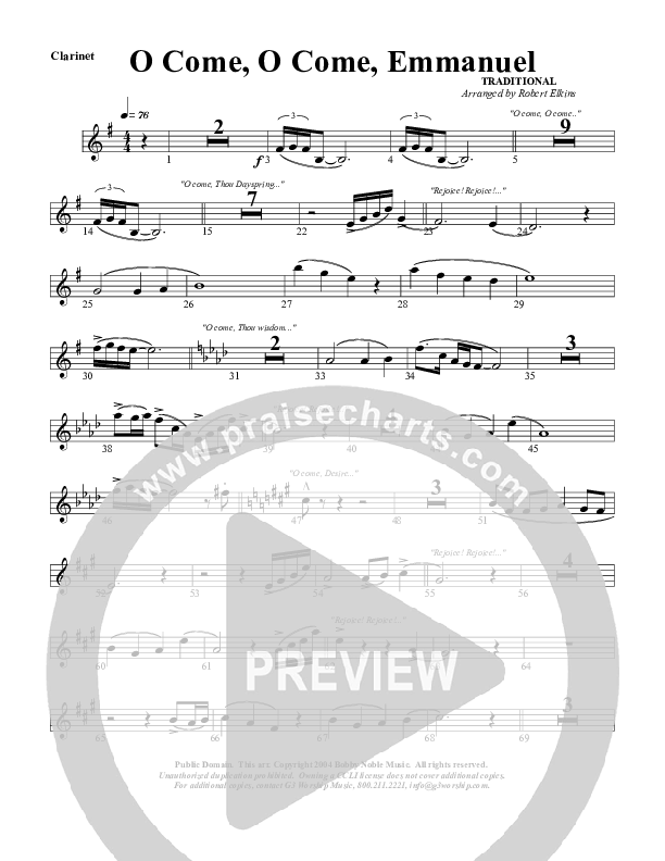 O Come O Come Emmanuel Clarinet (G3 Worship)