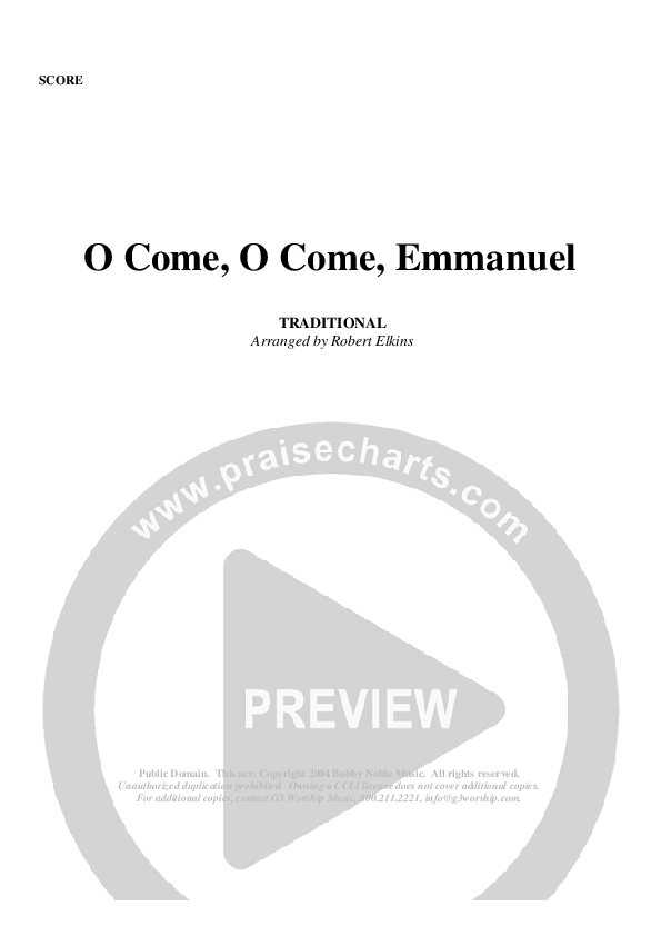 O Come O Come Emmanuel Orchestration (G3 Worship)