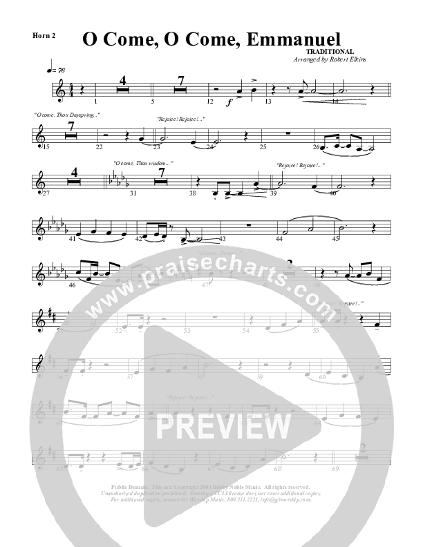 O Come O Come Emmanuel French Horn 2 (G3 Worship)