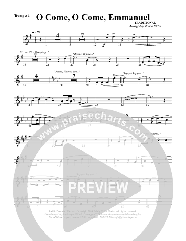 O Come O Come Emmanuel Trumpet 1 (G3 Worship)