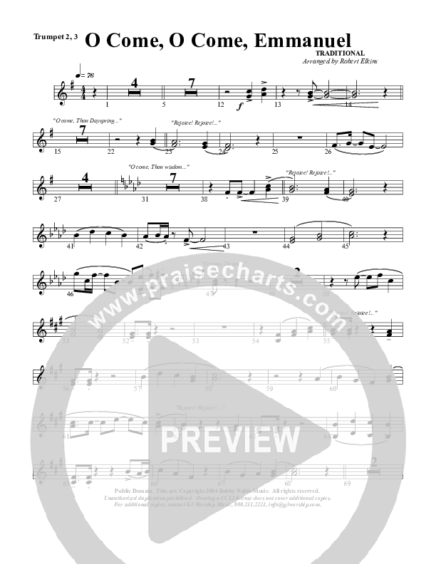 O Come O Come Emmanuel Trumpet 2/3 (G3 Worship)