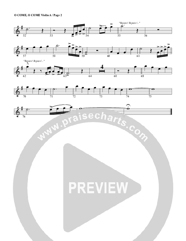 O Come O Come Emmanuel Violin 1 (G3 Worship)