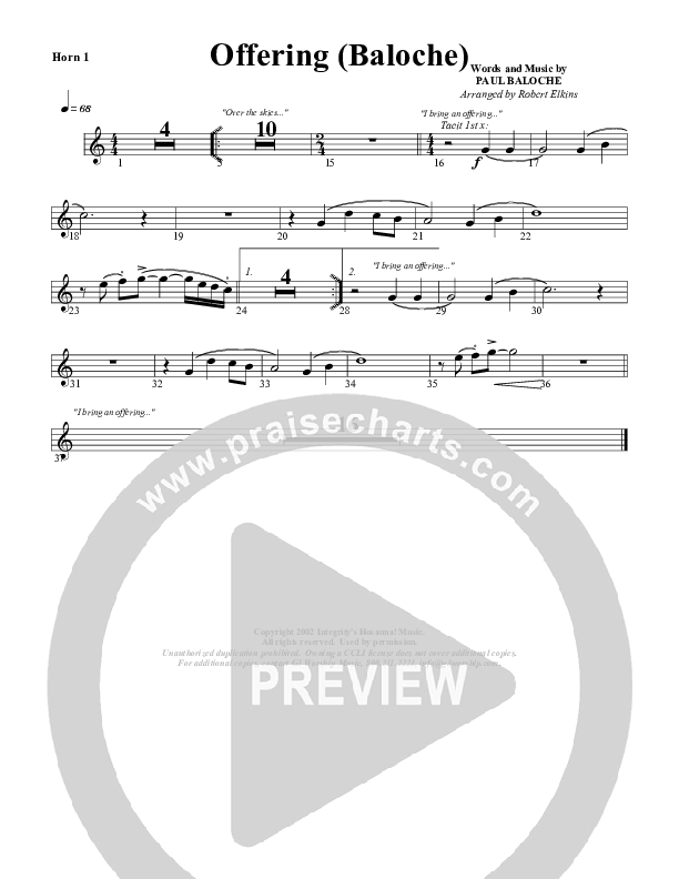 Offering French Horn 1 (G3 Worship)