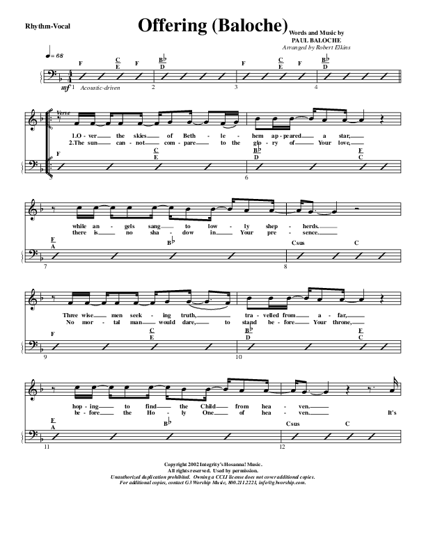 Offering Rhythm/Vocal (G3 Worship)